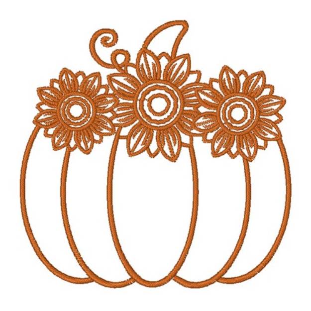 Picture of Pumpkin & Sunflower Outline Machine Embroidery Design