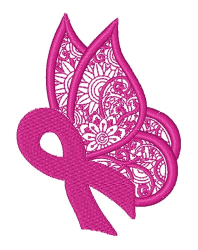 Profile Ribbon Butterfly Machine Embroidery Design