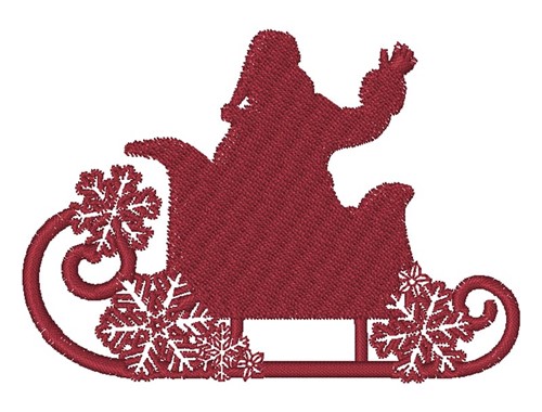 Santa & Sleigh Silhouette Machine Embroidery Design