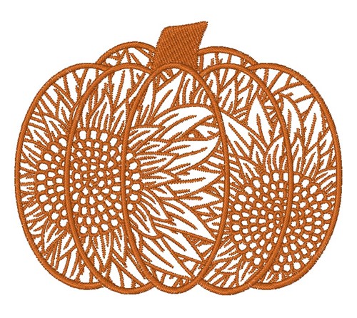 Decorative Sunflower Pumpkin Machine Embroidery Design