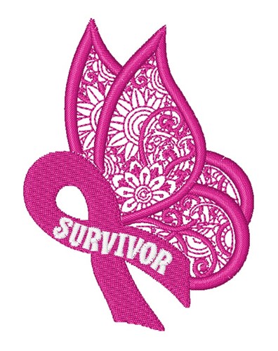 Survivor Butterfly Machine Embroidery Design