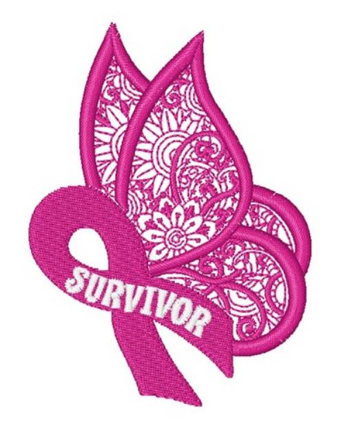 Picture of Survivor Butterfly Machine Embroidery Design
