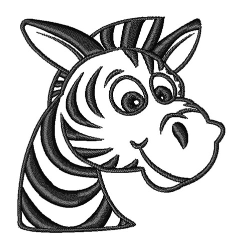 Kawaii Zebra OutineZebra, horse, animal, mammal, wildlife, Machine Embroidery Design