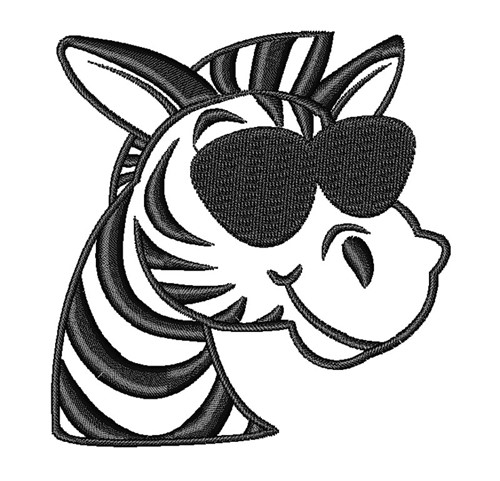 Zebra & Sunglasses Machine Embroidery Design