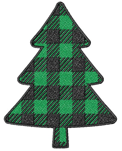 Buffalo Plaid Christmas Tree Machine Embroidery Design