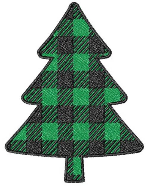Picture of Buffalo Plaid Christmas Tree Machine Embroidery Design