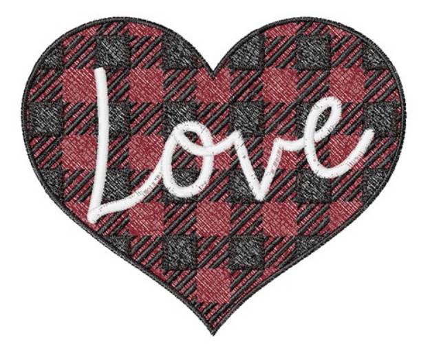 Picture of Plaid Love Heart Machine Embroidery Design