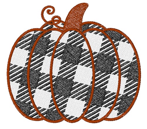 Buffalo Plaid Pumpkin Machine Embroidery Design