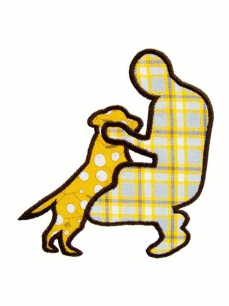 Picture of Man And Dog Machine Embroidery Design