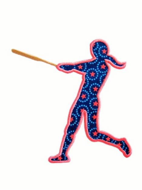 Picture of Softball Swing Machine Embroidery Design
