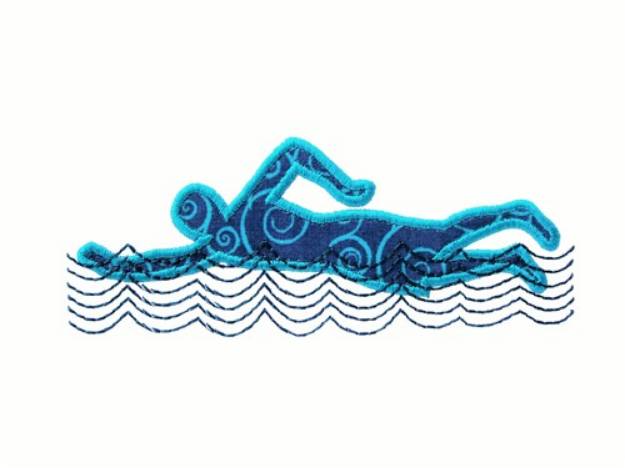 Picture of Swimming Applique Machine Embroidery Design