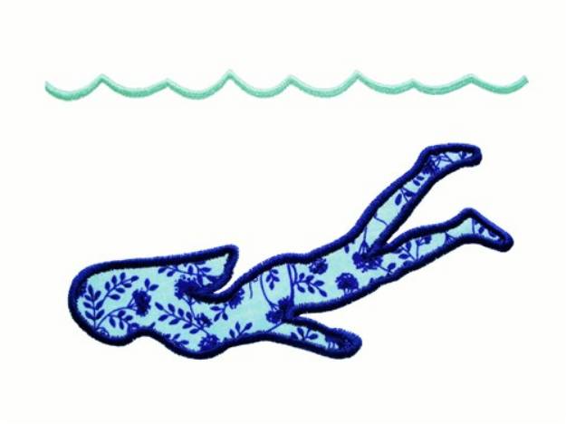 Picture of Swimming Underwater Machine Embroidery Design