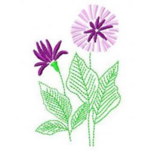 Picture of Purple Flowers Machine Embroidery Design