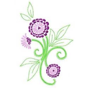 Picture of Violet Flowers Machine Embroidery Design