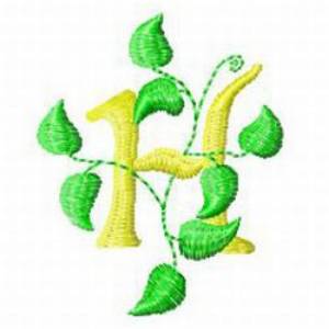 Picture of Vine Letter H Machine Embroidery Design
