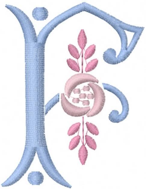 Monogram Pink Bloom Y Machine Embroidery Design