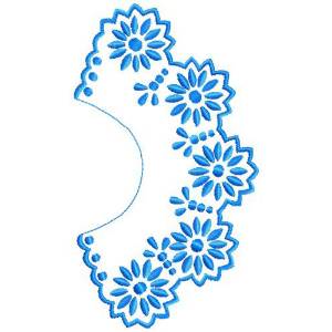 Picture of Floral Collar Machine Embroidery Design