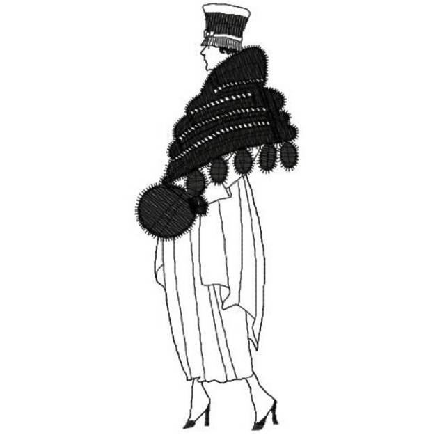 Picture of Art Deco Lady Machine Embroidery Design