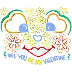 Picture of Will You Be My Valentine Machine Embroidery Design