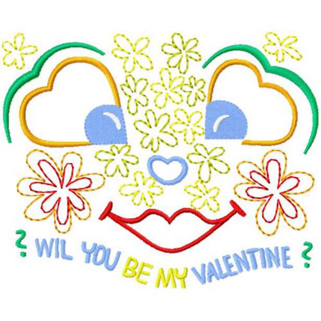 Picture of Will You Be My Valentine Machine Embroidery Design