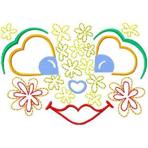 Picture of Valentines Face Machine Embroidery Design