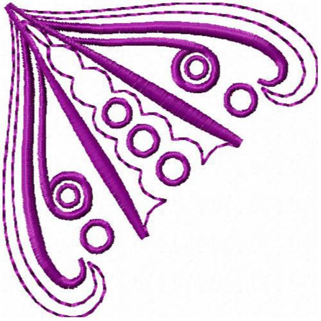 Picture of Swirls & Spirals Corner Machine Embroidery Design