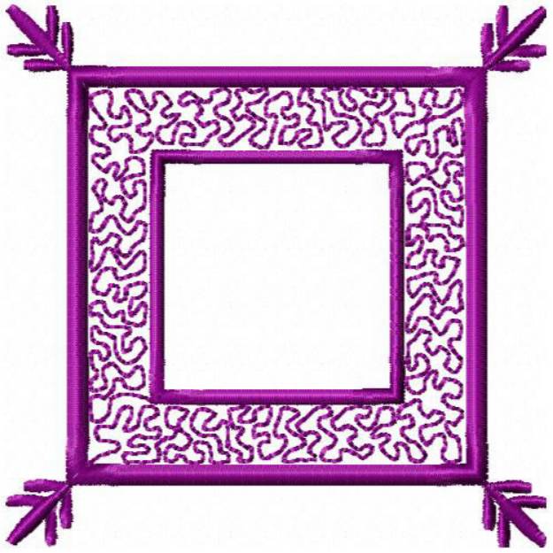 Picture of Swirly Square Frame Machine Embroidery Design