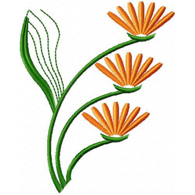 Picture of Three Flowers Machine Embroidery Design