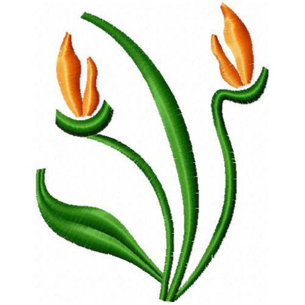 Picture of Two Flower Buds Machine Embroidery Design