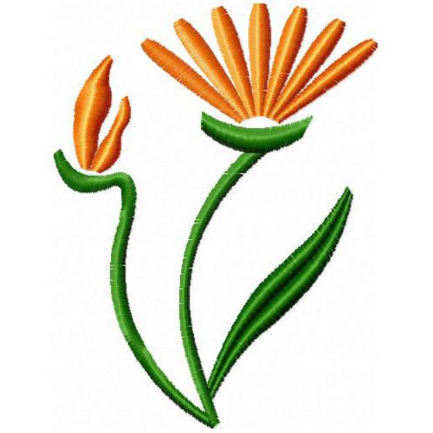 Picture of Flower & Bud Machine Embroidery Design