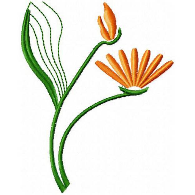 Picture of Flower Bud & Flower Machine Embroidery Design