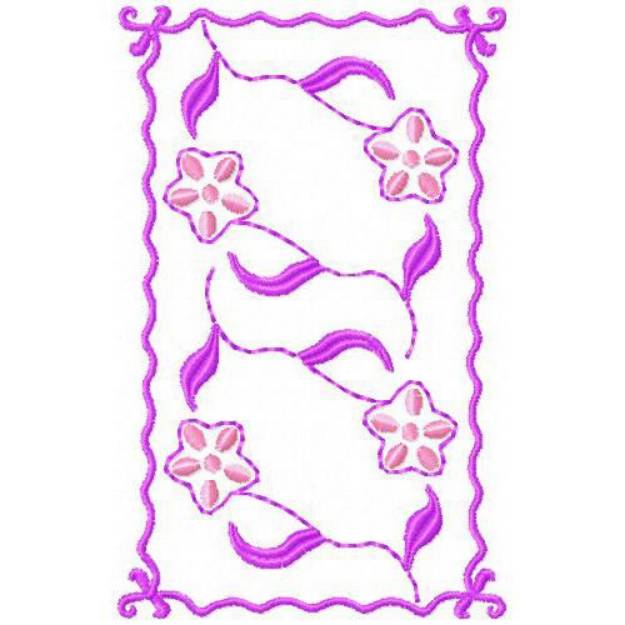 Picture of Flowers In A Frame Machine Embroidery Design