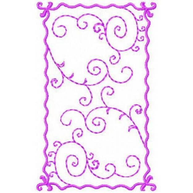 Picture of Spiral Vine In A Frame Machine Embroidery Design