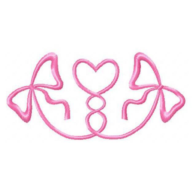Picture of Bows & Heart Ribbon Machine Embroidery Design