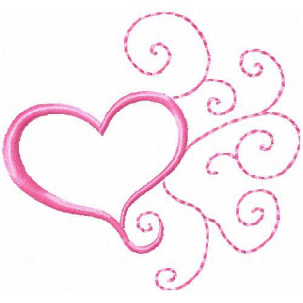 Picture of Heart & Spirals Machine Embroidery Design