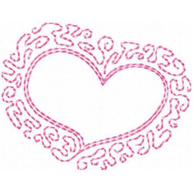 Picture of Heart With Filigree Border Machine Embroidery Design