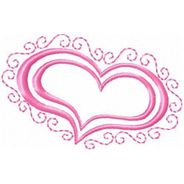 Picture of Heart With Scrollwork Border Machine Embroidery Design