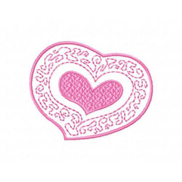 Picture of Heart In Filigree Frame Machine Embroidery Design