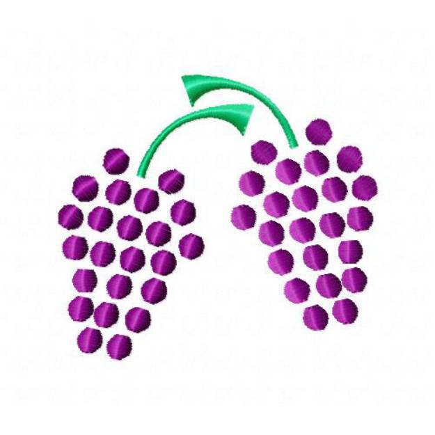 Picture of Two Grape Bunches Machine Embroidery Design