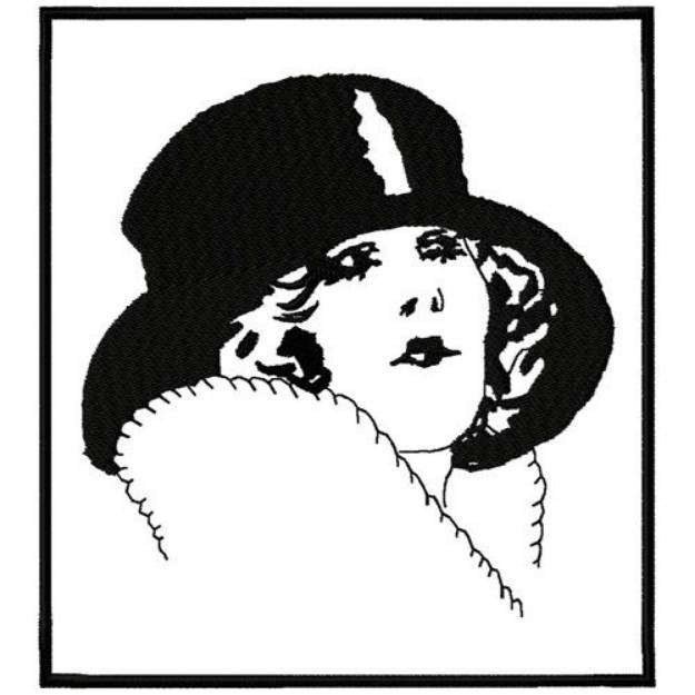 Picture of Art Deco Top Hat In Frame Machine Embroidery Design
