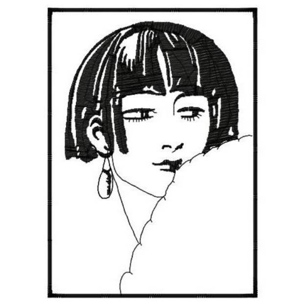 Picture of Flapper Hairstyle In Frame Machine Embroidery Design