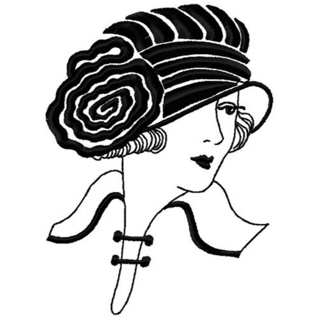Picture of Cloche Hat With Rosetta Machine Embroidery Design