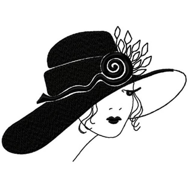 Picture of Art Deco Wide Rimmed Hat Machine Embroidery Design
