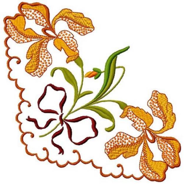 Picture of Orchid Corner Machine Embroidery Design