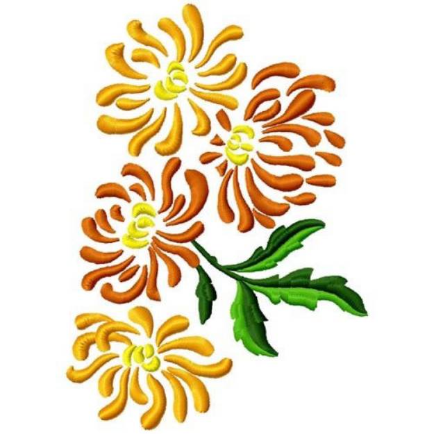 Picture of Chrysanthemums Machine Embroidery Design