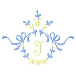 Picture of Floral Monogram I Machine Embroidery Design