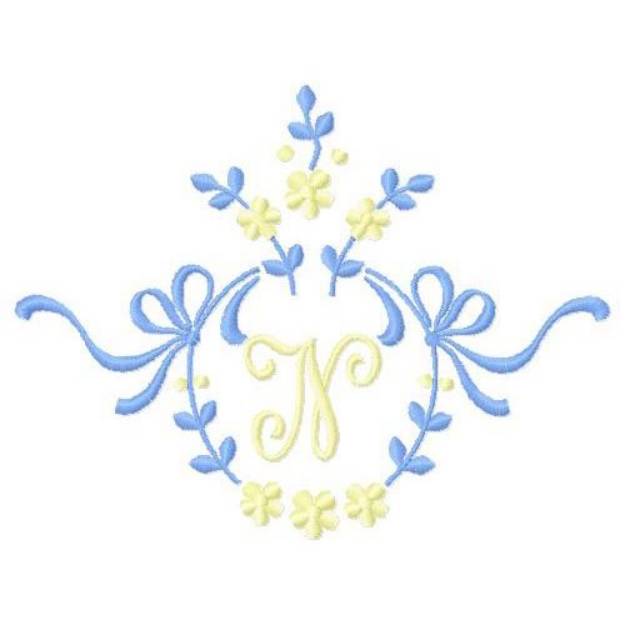 Picture of Floral Monogram N Machine Embroidery Design