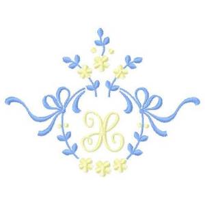 Picture of Floral Monogram X Machine Embroidery Design