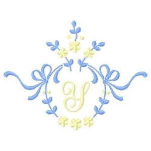 Picture of Floral Monogram Y Machine Embroidery Design