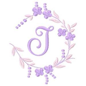 Picture of Floral Monogram J Machine Embroidery Design
